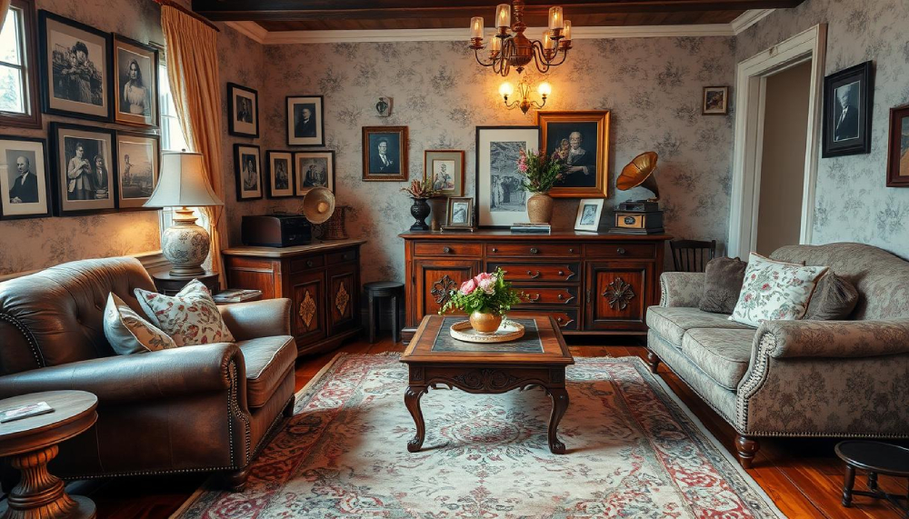 Mẫu phòng khách phong cách thiết kế nội thất Vintage