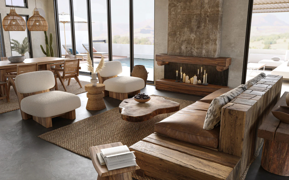 Các mẫu thiết kế nội thất phong cách Wabi Sabi cho phòng khách