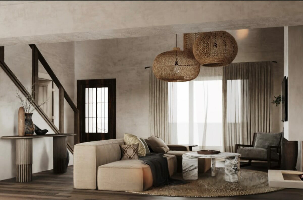 Các mẫu thiết kế nội thất phong cách Wabi Sabi cho phòng khách