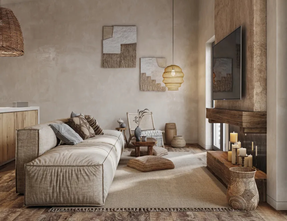 Các mẫu thiết kế nội thất phong cách Wabi Sabi cho phòng khách