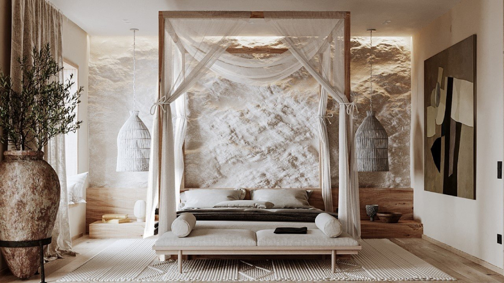 Các mẫu thiết kế nội thất phong cách Wabi Sabi cho phòng ngủ