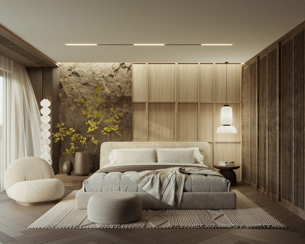Các mẫu thiết kế nội thất phong cách Wabi Sabi cho phòng ngủ