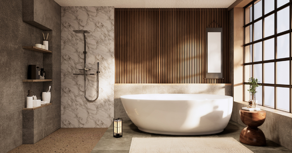 Các mẫu thiết kế nội thất phong cách Wabi Sabi cho phòng tắm