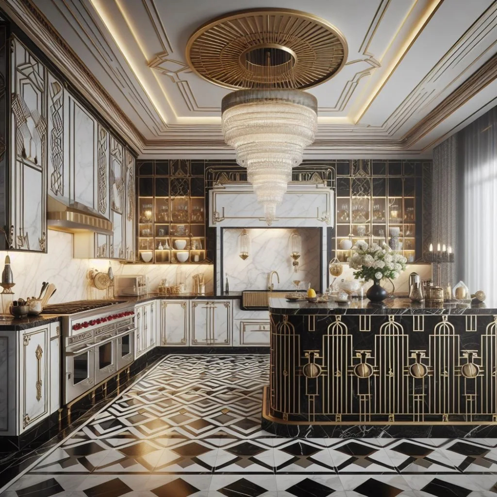 Phòng bếp phong cách thiết kế nội thất Art Nouveau