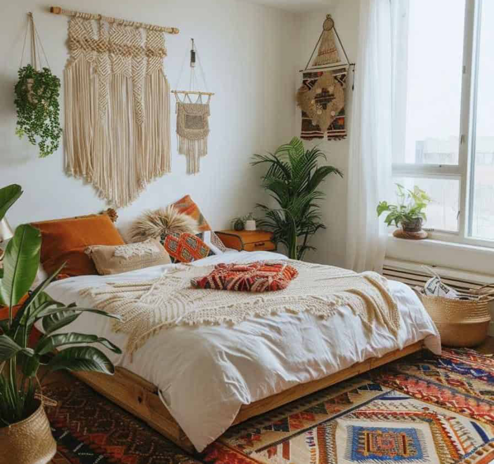 Phòng ngủ thiết kế nội thất phong cách Bohemian