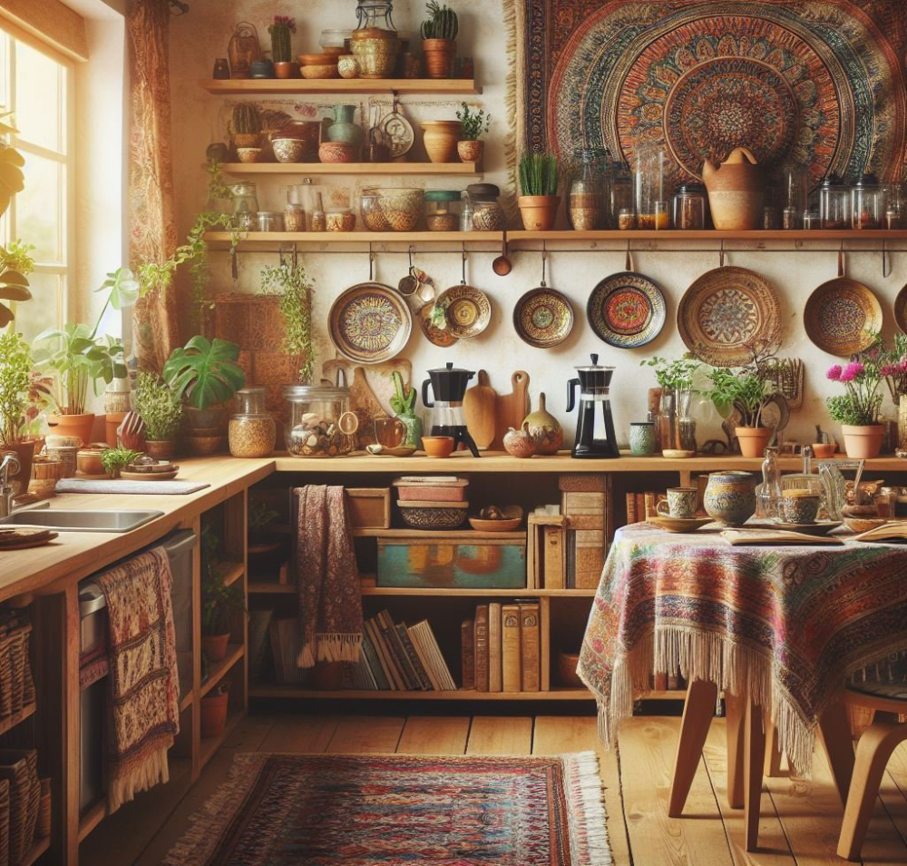Phòng bếp thiết kế nội thất phong cách Bohemian