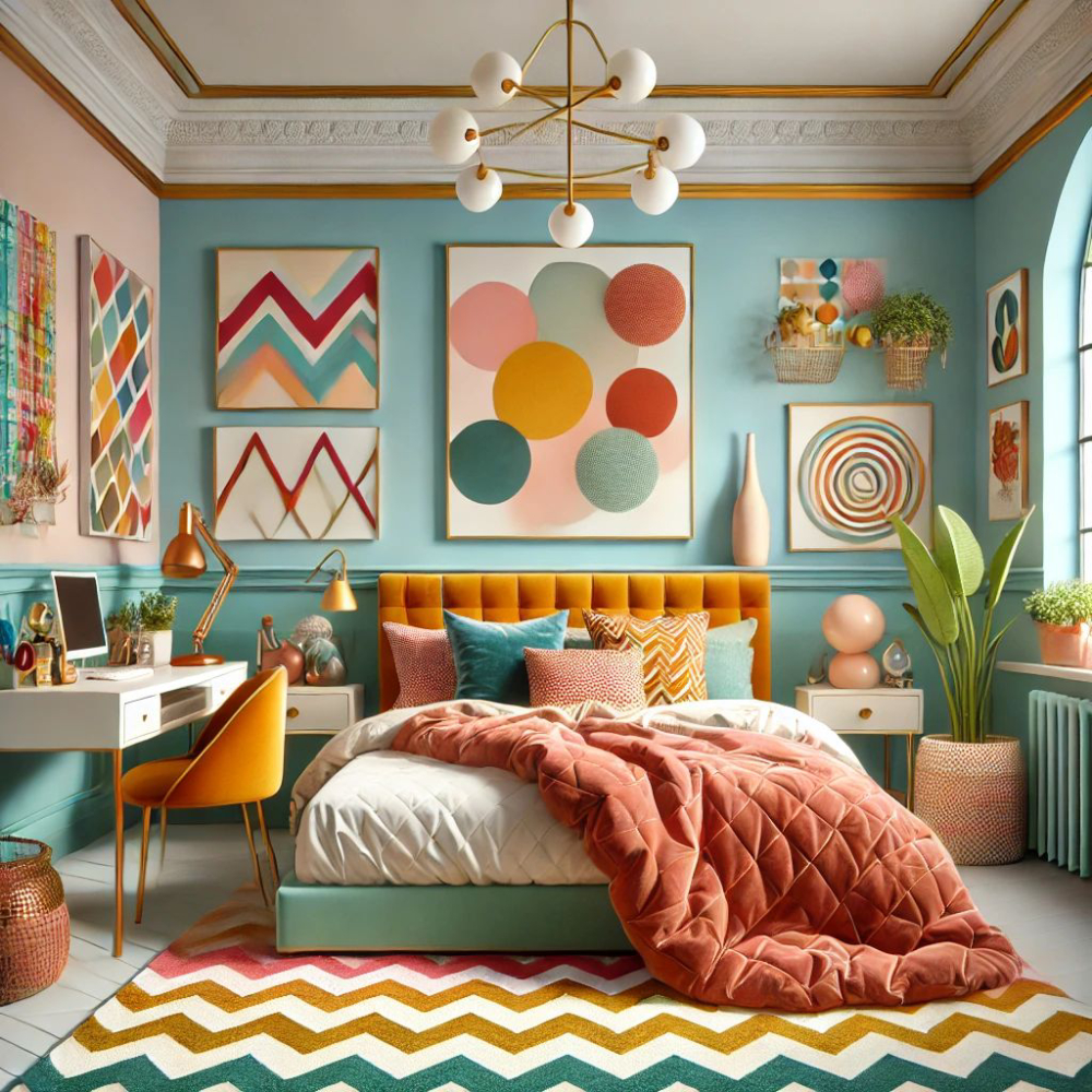 Phòng ngủ phong cách thiết kế nội thất Funky