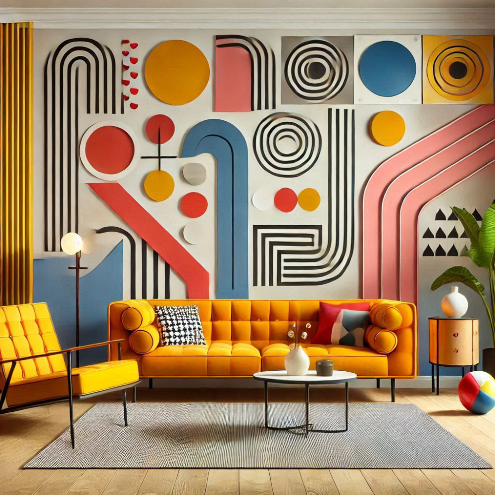 Phòng khách phong cách thiết kế nội thất Funky