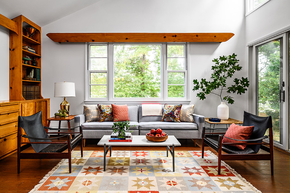 Phòng khách phong cách thiết kế nội thất Mid-Century