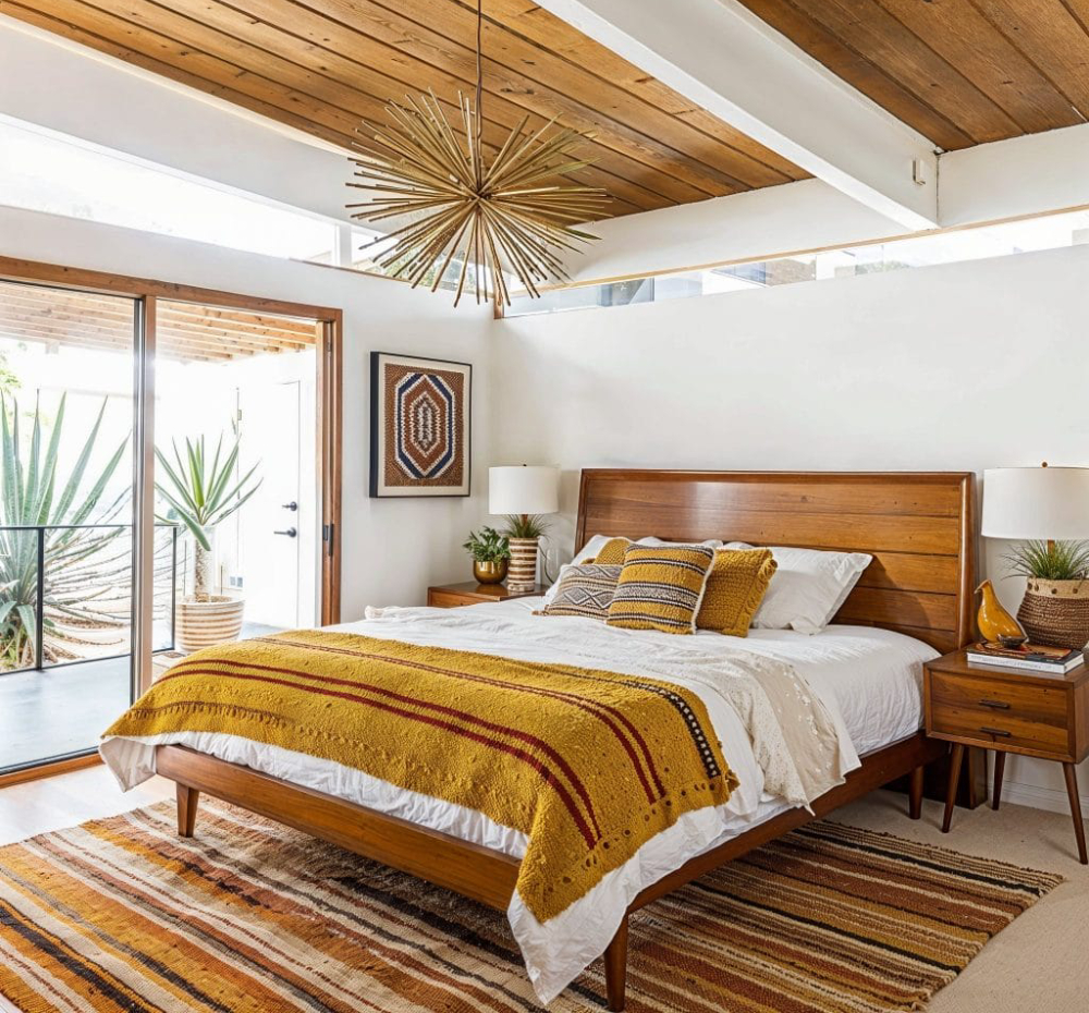 Phòng ngủ phong cách thiết kế nội thất Mid-Century