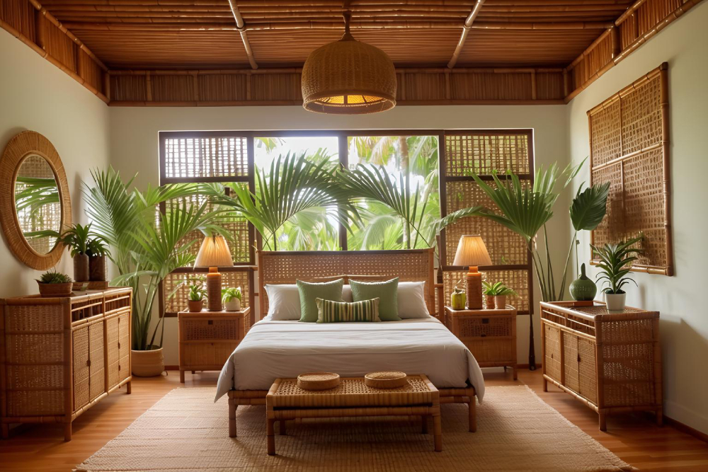 Phòng ngủ phong cách thiết kế nội thất Tropical