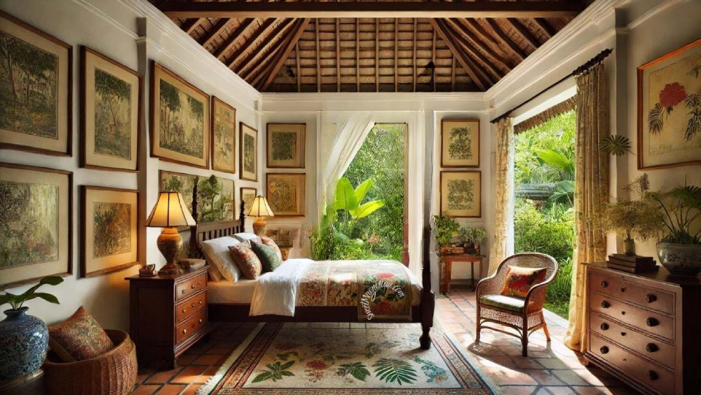 Phòng ngủ phong cách thiết kế nội thất Tropical