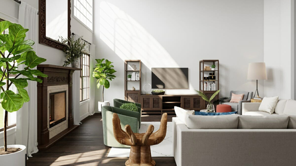 Phòng khách phong cách thiết kế nội thất Eco