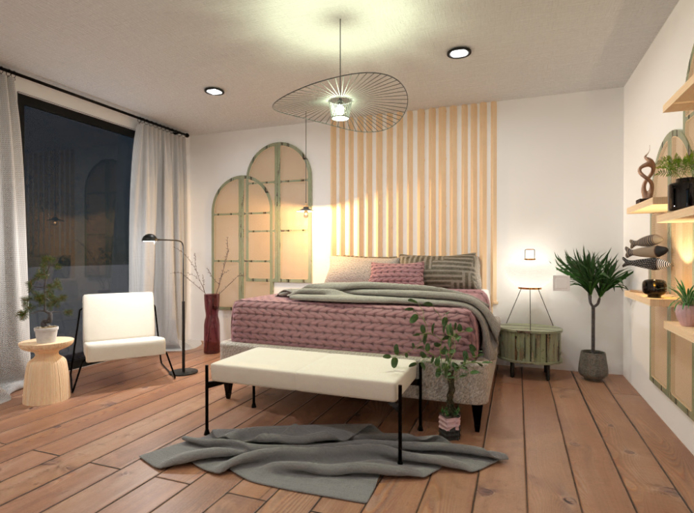 Phòng ngủ phong cách thiết kế nội thất Eco