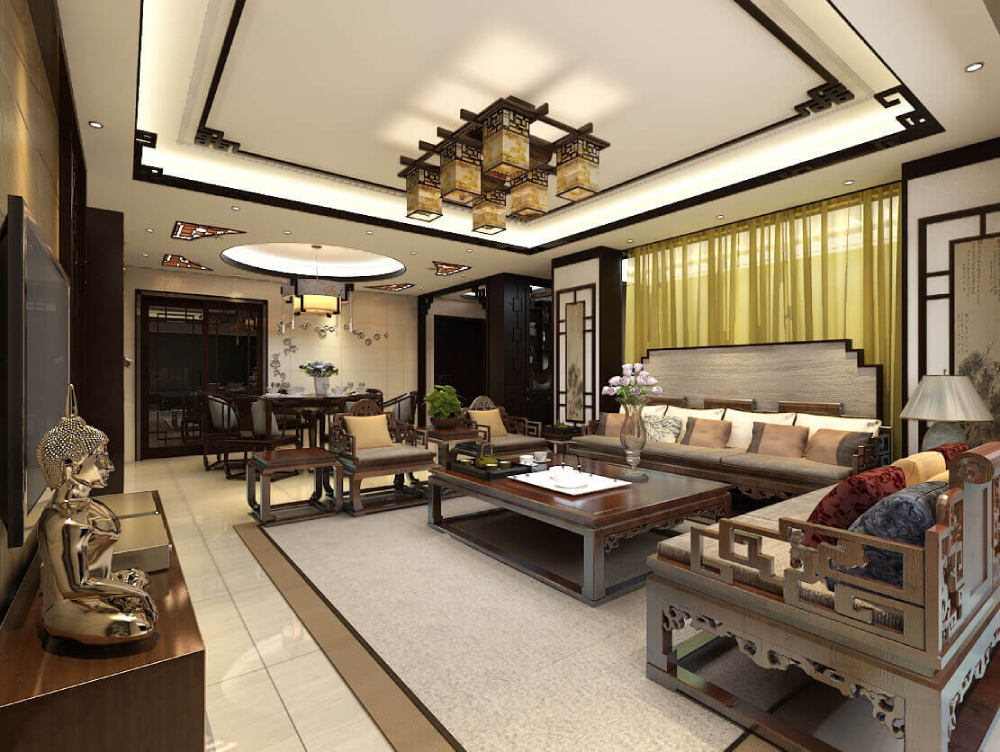 Phòng khách phong cách thiết kế nội thất truyền thống