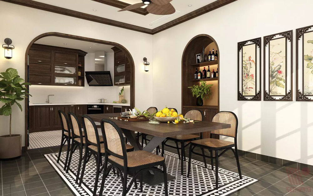 Phòng bếp phong cách thiết kế nội thất truyền thống