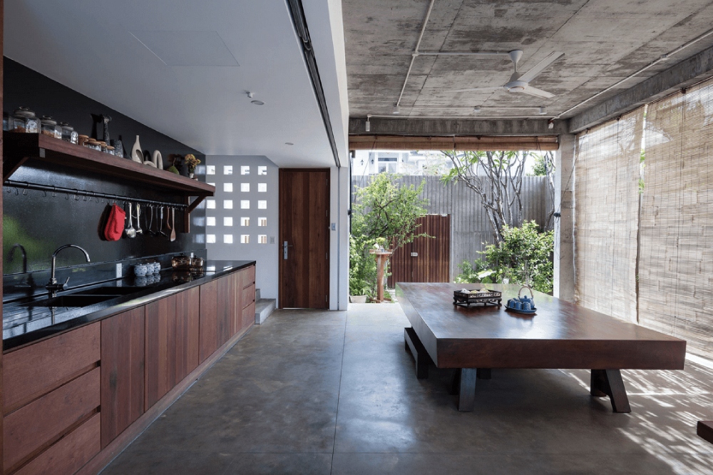 Phòng bếp thiết kế nội thất phong cách Á Đông