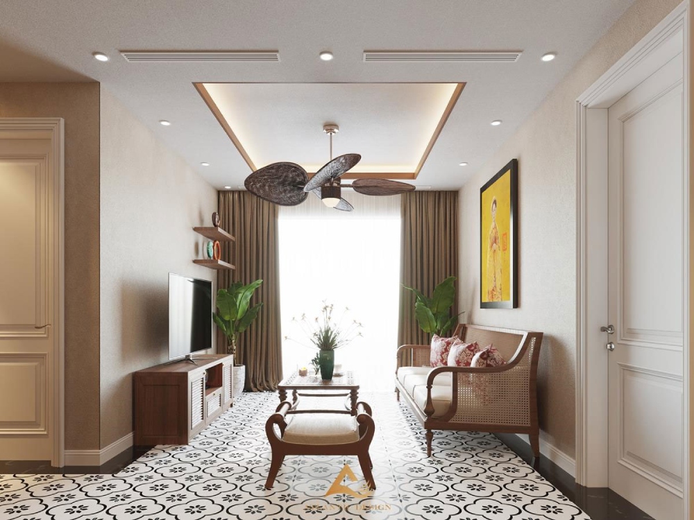 Phòng khách phong cách thiết kế nội thất Việt Nam