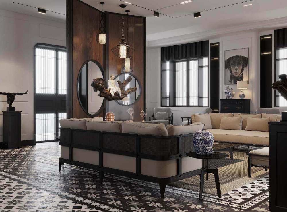 Phòng khách phong cách thiết kế nội thất Việt Nam