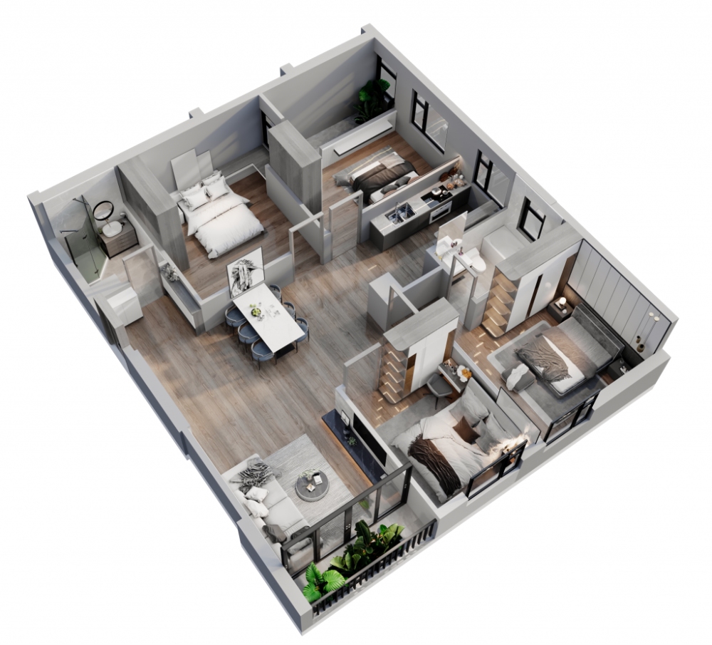 Đặc điểm điển hình của chung cư 4 phòng ngủ