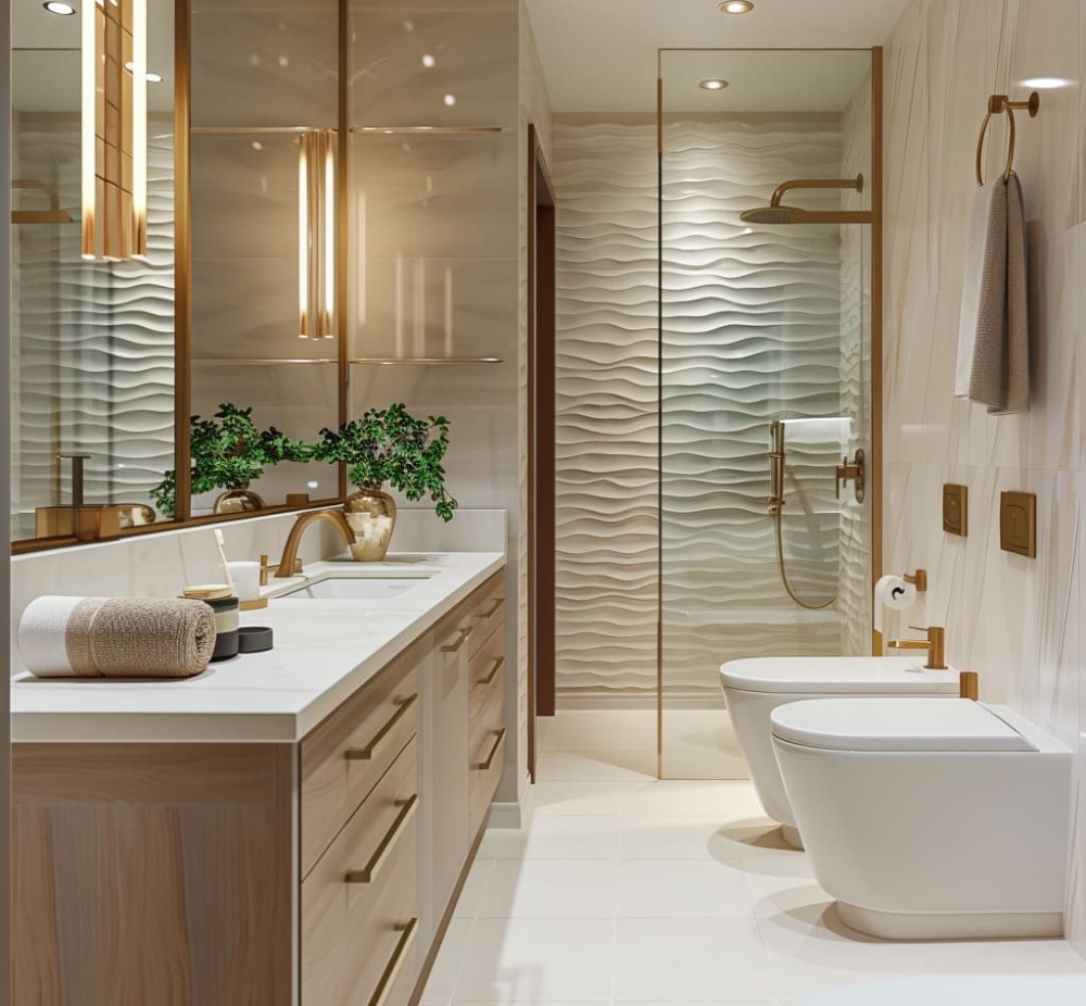 Thiết kế nội thất chung cư 62m2 cho phòng tắm