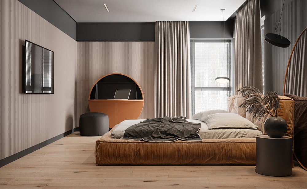 Thiết kế nội thất căn hộ 70m² cho phòng ngủ