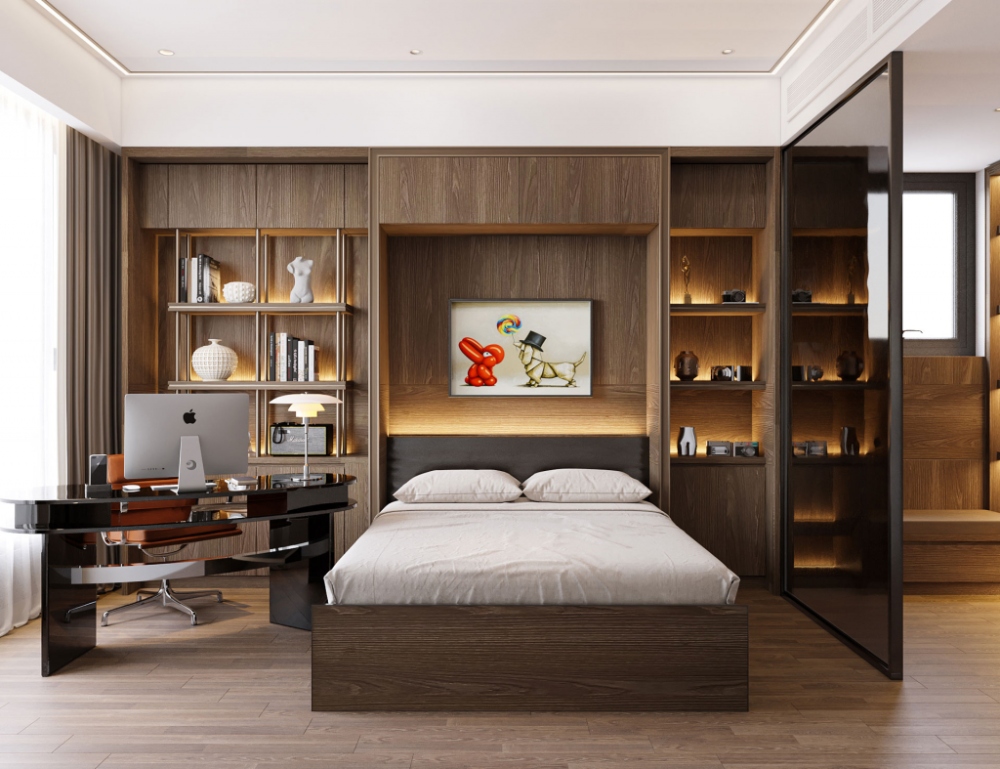 Thiết kế nội thất căn hộ 70m² cho phòng ngủ