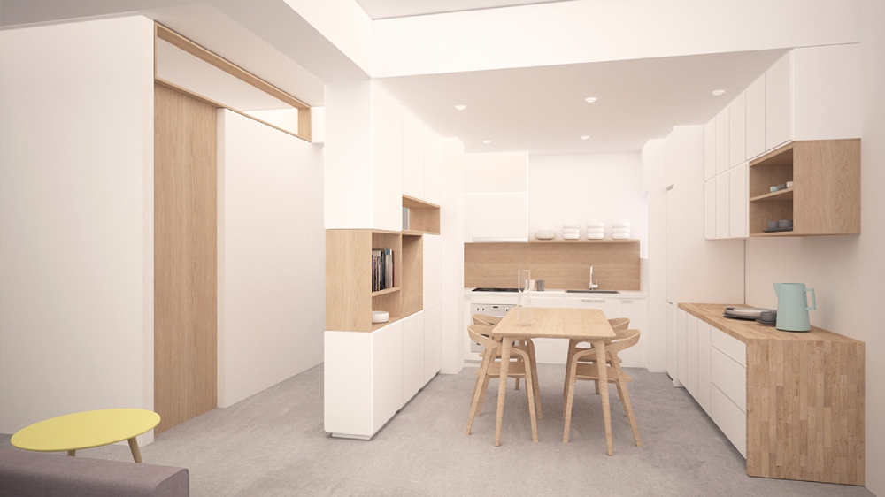 Thiết kế nội thất căn hộ 70m² cho phòng bếp