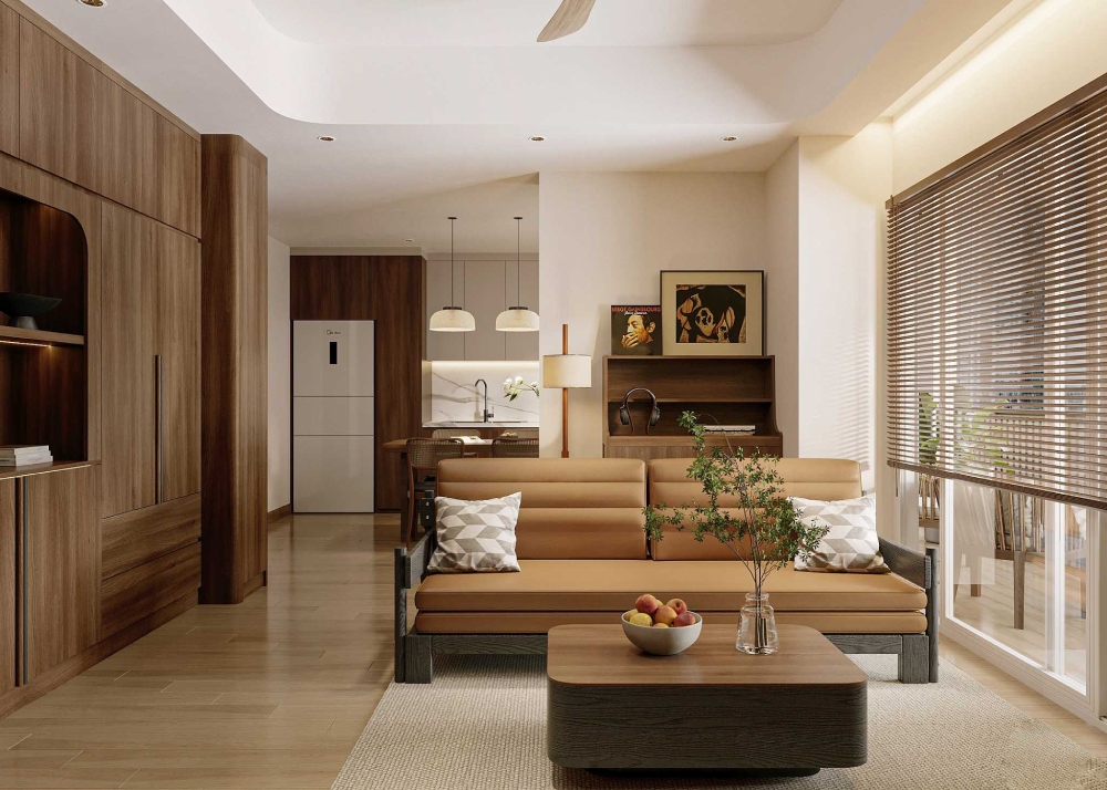 Thiết kế nội thất căn hộ 70m² cho phòng khách