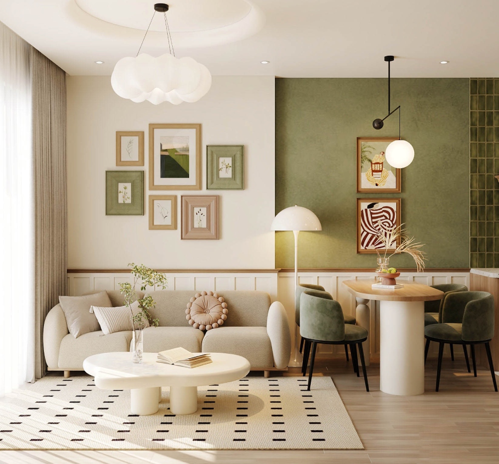 Thiết kế nội thất căn hộ 70m² cho phòng khách