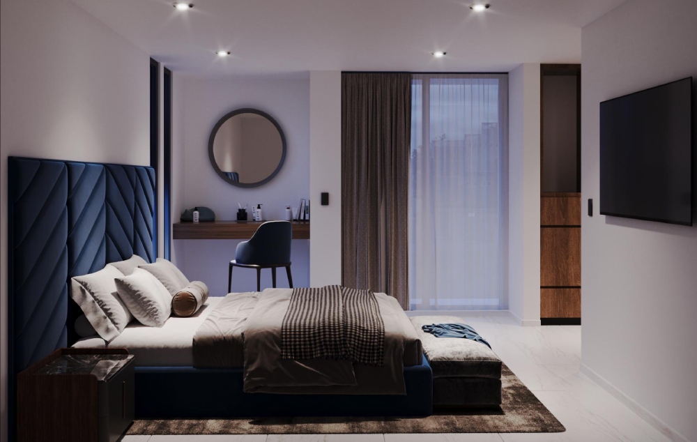Mẫu thiết kế nội thất căn hộ 80m² 3 phòng ngủ cho phòng ngủ chính