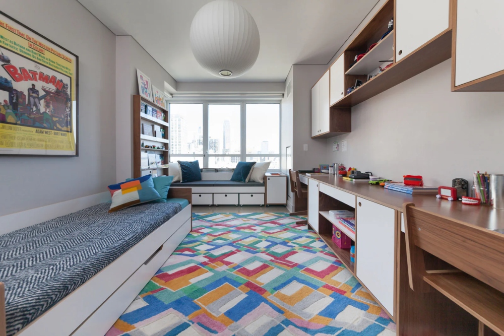 Mẫu thiết kế nội thất căn hộ 80m² 3 phòng ngủ cho phòng ngủ trẻ em