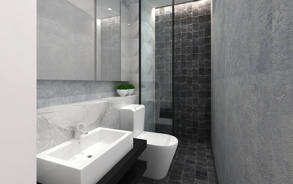 Mẫu thiết kế nội thất căn hộ 80m² 3 phòng ngủ cho phòng tắm