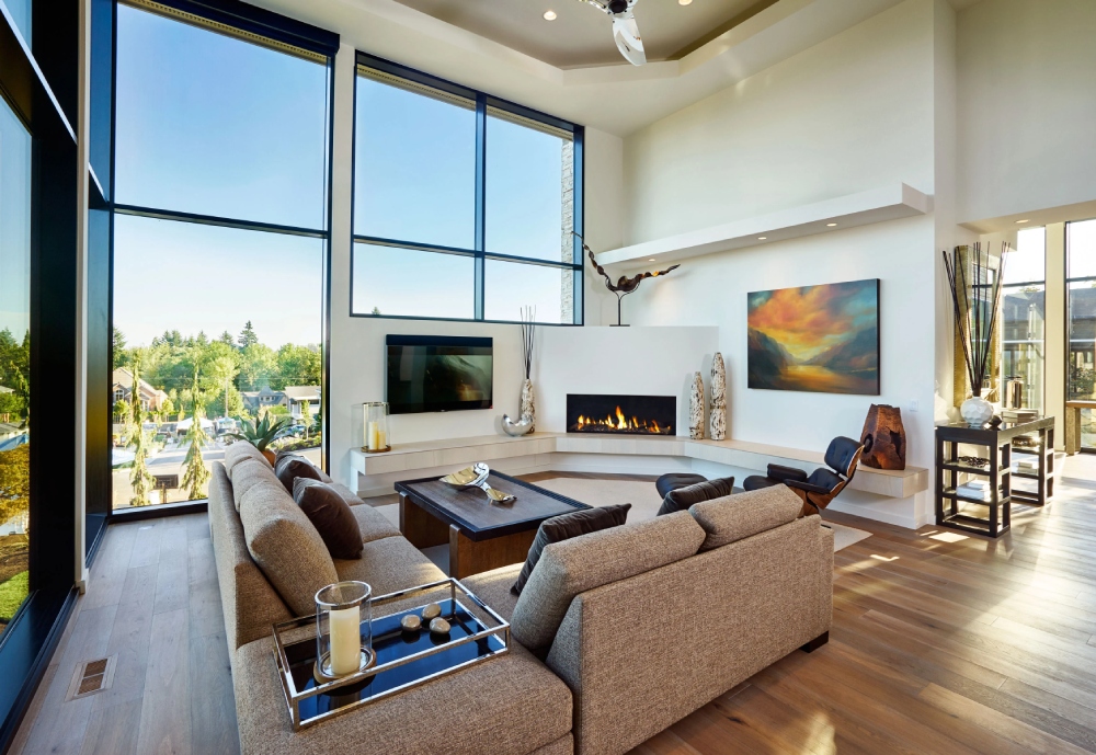 Mẫu thiết kế nội thất căn hộ 80m² 3 phòng ngủ cho phòng khách