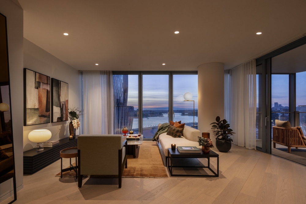 Mẫu thiết kế nội thất căn hộ 80m² 3 phòng ngủ cho phòng khách