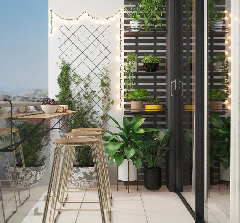 Thiết kế nội thất căn hộ chung cư 65m² ban công