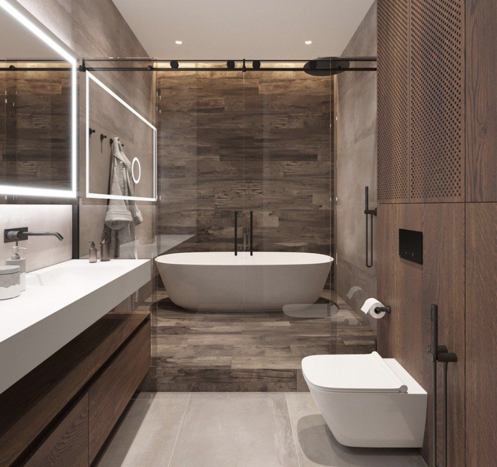 Thiết kế nội thất căn hộ chung cư 65m² nhà vệ sinh
