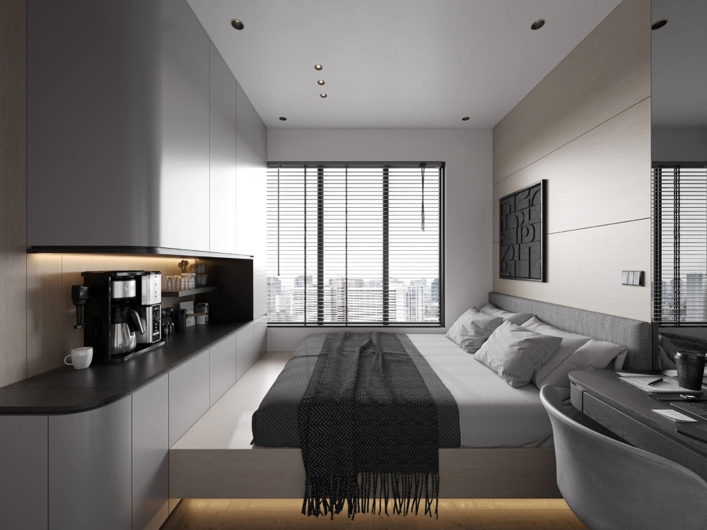 Thiết kế nội thất chung cư 100m² cho phòng ngủ phụ