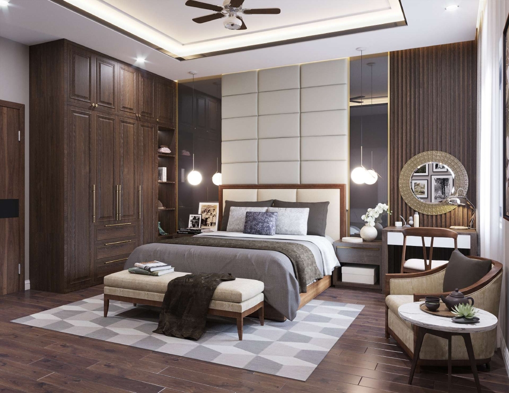 Thiết kế nội thất chung cư 100m² cho phòng ngủ ông bà