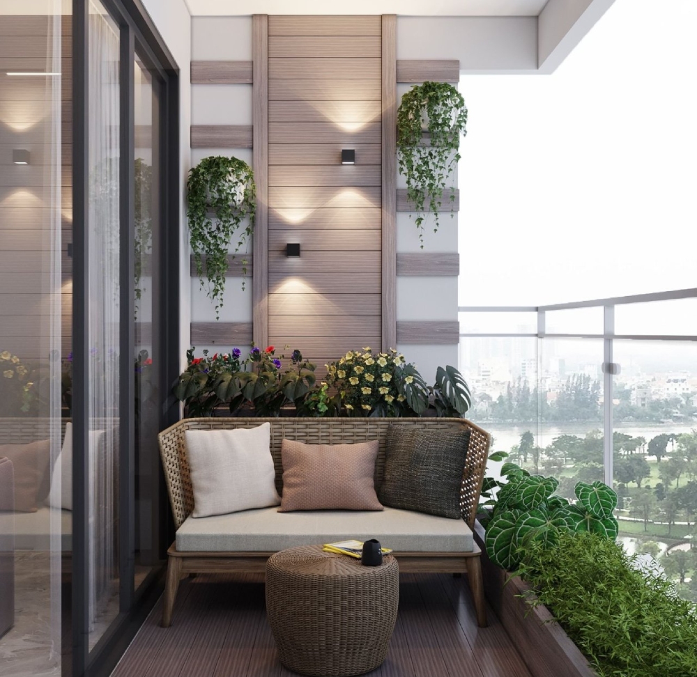 Thiết kế nội thất chung cư 100m² cho ban công