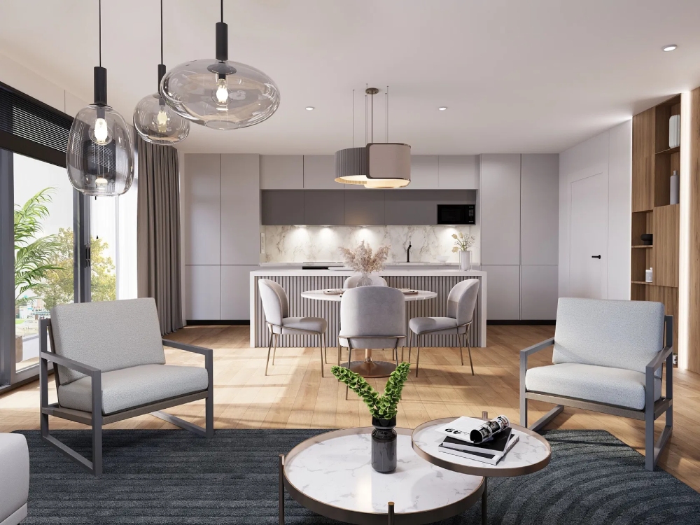Mẫu thiết kế nội thất chung cư 100m² theo phong cách