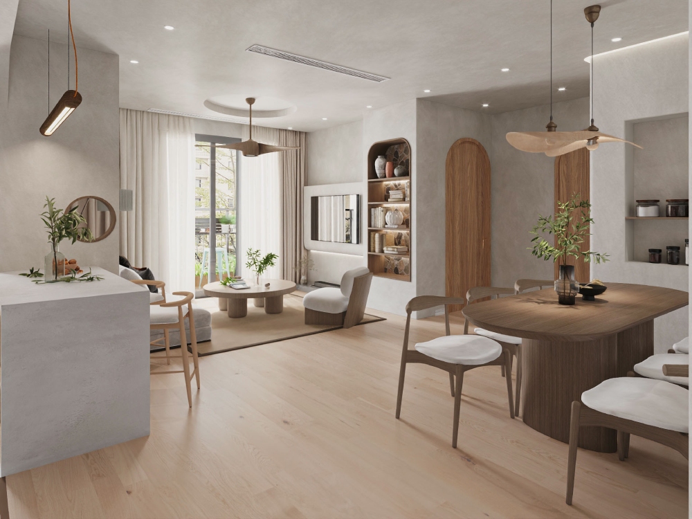 Mẫu thiết kế nội thất chung cư 100m² theo phong cách