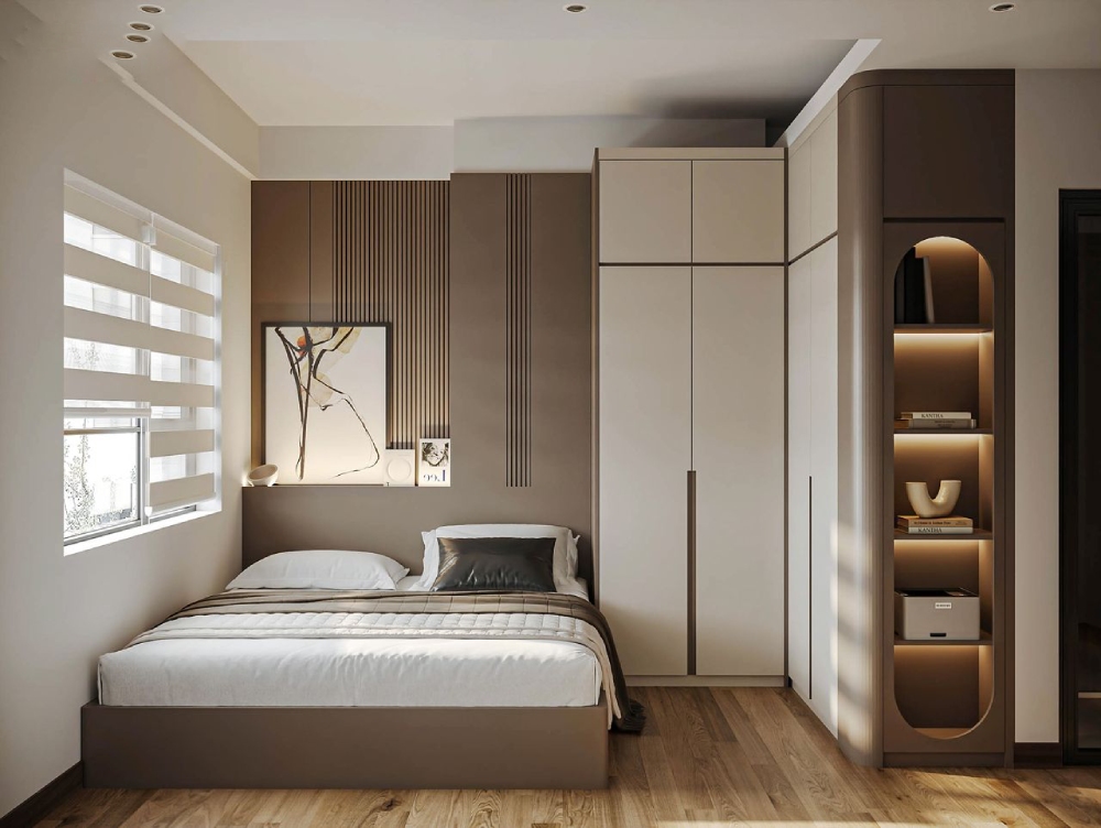 Mẫu thiết kế nội thất chung cư 60m² phòng ngủ master