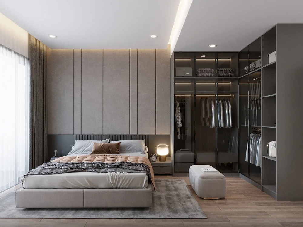 Mẫu thiết kế nội thất chung cư 60m² phòng ngủ master