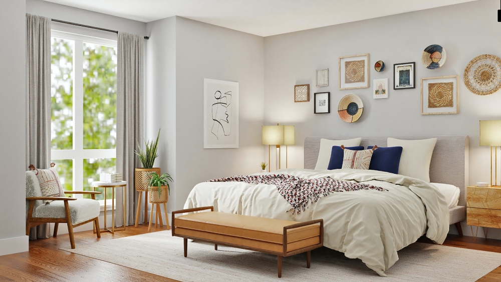 Mẫu thiết kế nội thất chung cư 60m² phòng ngủ master
