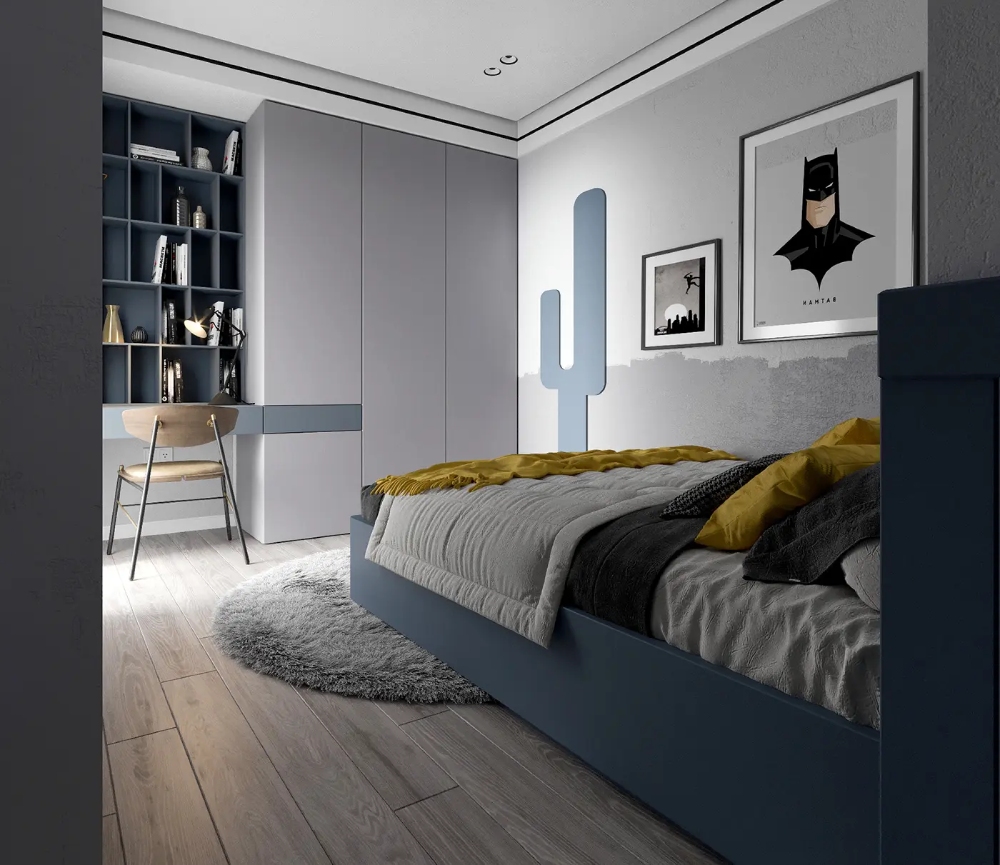 Mẫu thiết kế nội thất chung cư 60m² phòng ngủ phụ