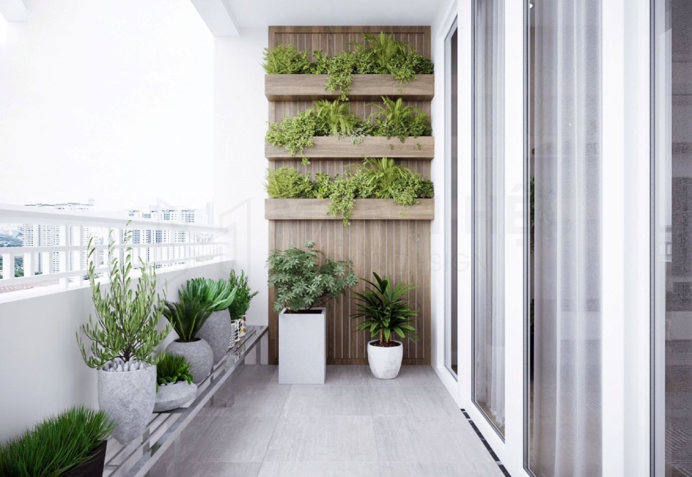 Mẫu thiết kế nội thất chung cư 60m² ban công