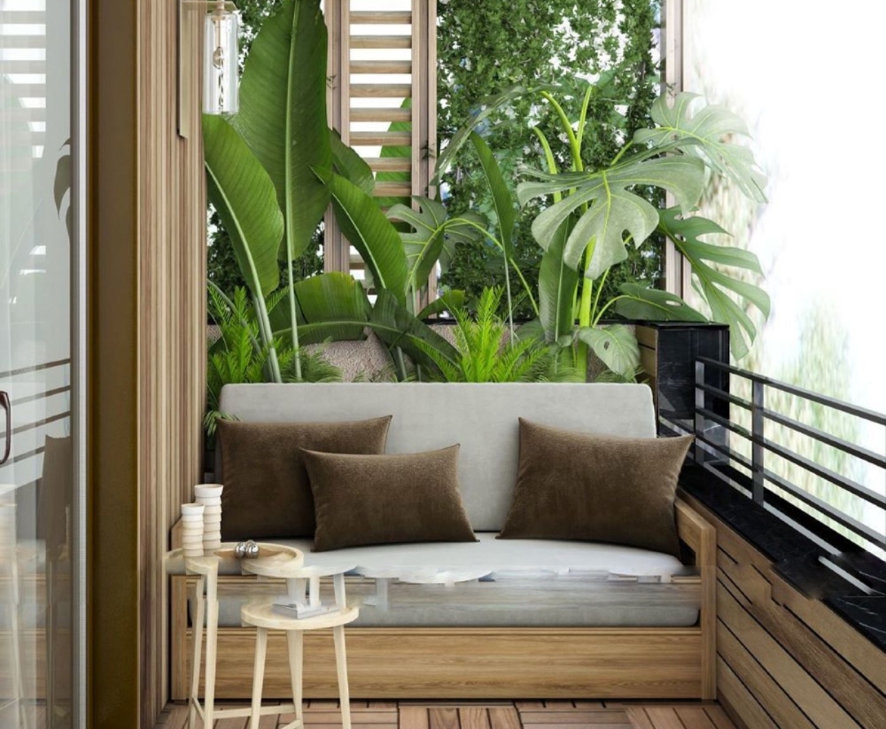 Mẫu thiết kế nội thất chung cư 60m² ban công