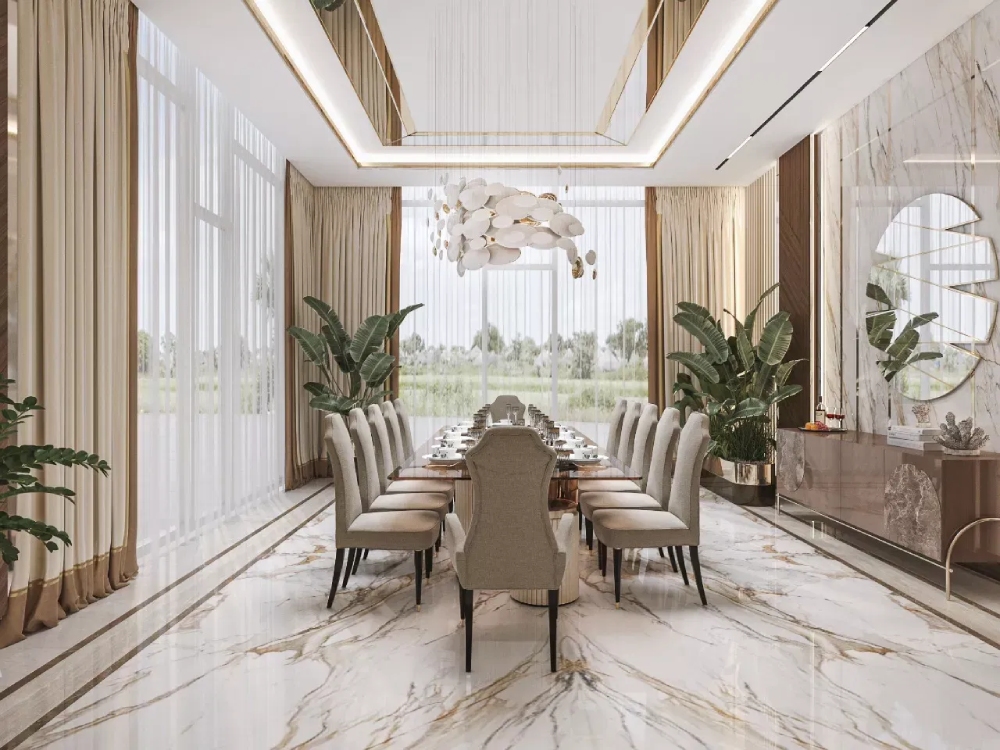 Các cách bố trí phòng ăn trong nhà biệt thự