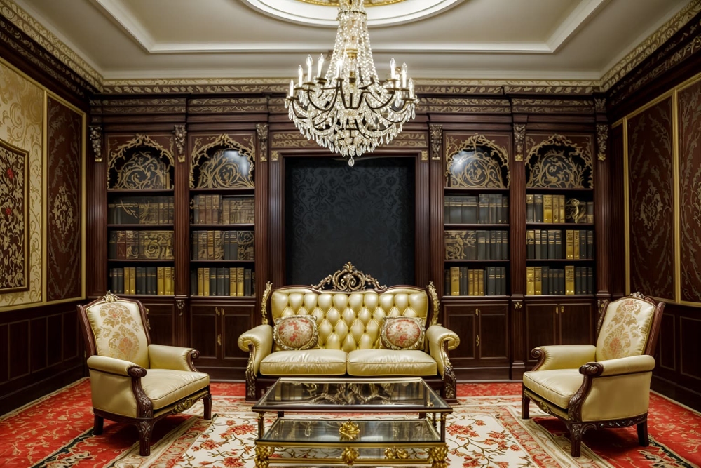 Phòng khách phong cách thiết kế nội thất Baroque